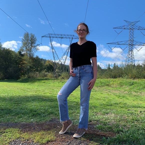 VINTAGE Velvet / velour stretchy v neck short-sleeve blouse fall favs classic - Picture 7 of 12